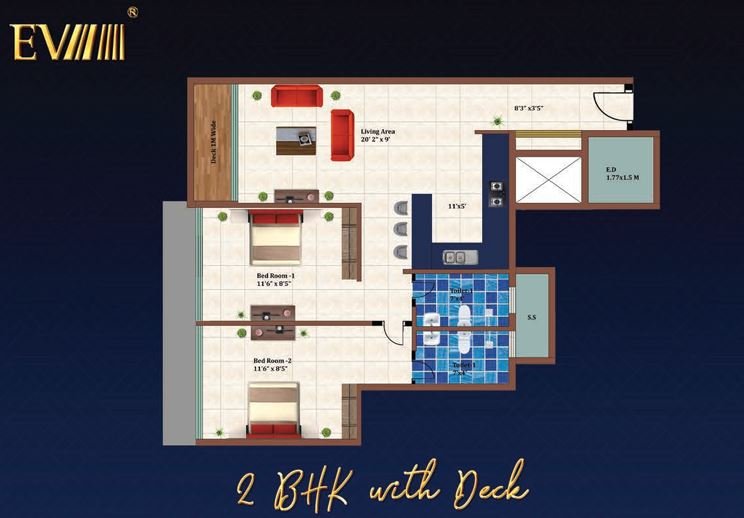 Floor Plan Sea-facing apartments in Vashi Navi Mumbai